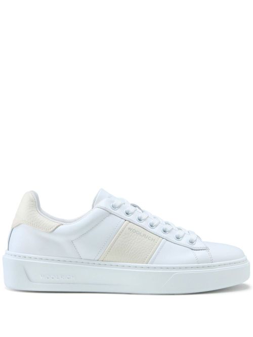 Logo-print lace-up sneakers - White