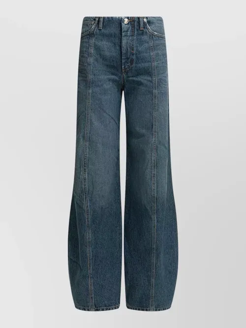 Sportmax - dora wide leg jeans contrast stitching