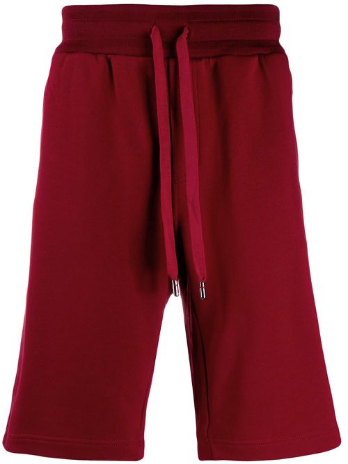 Logo patch track shorts - Red