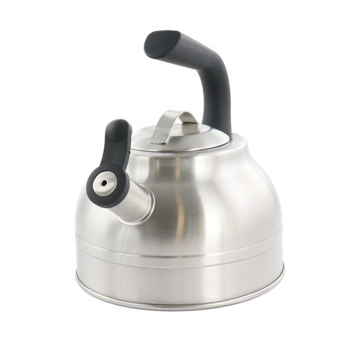 2.3 Quart Stainless Steel Whistling Tea Kettle in Silver