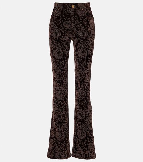 Chloé Floral high-rise velvet straight pants