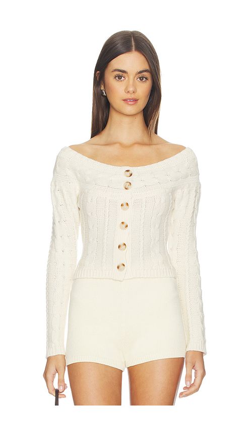 GUIZIO Cosette Off The Shoulder Sweater in Cream. L. Also in XXS, XS, S
