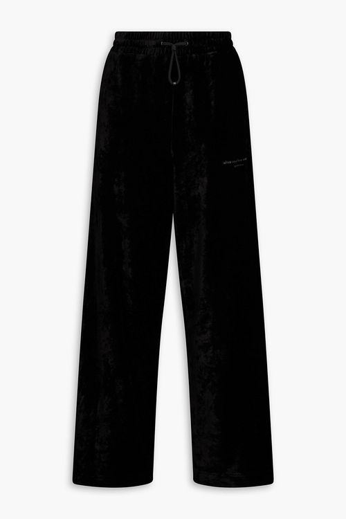 Printed velour track pants