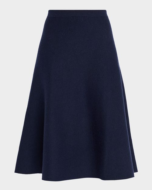 A-Line Knit Midi Skirt
