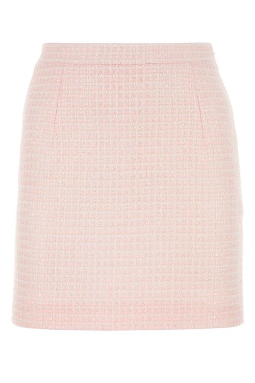 Tailored Nylon Tweed Skirt — Pink