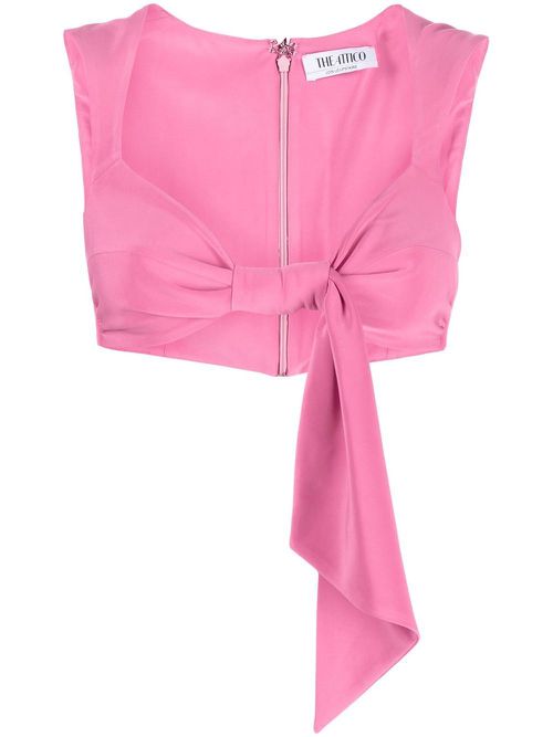 Knot-detail cropped top - Pink