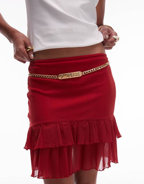 Mango featuring Kaia Gerber waist chain belt in gold