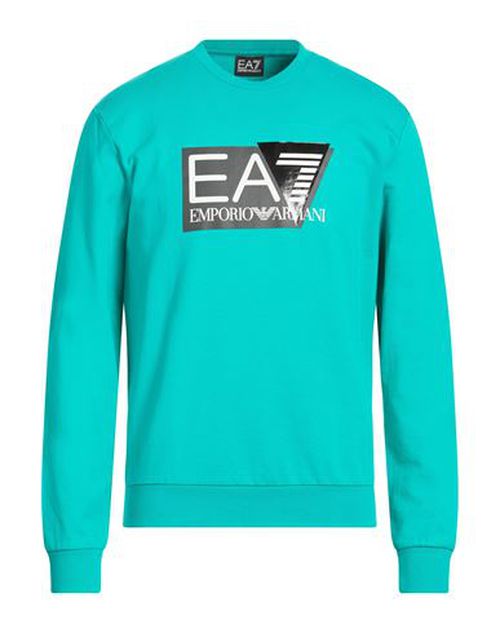 Man Sweatshirt Turquoise Size L Cotton, Elastane