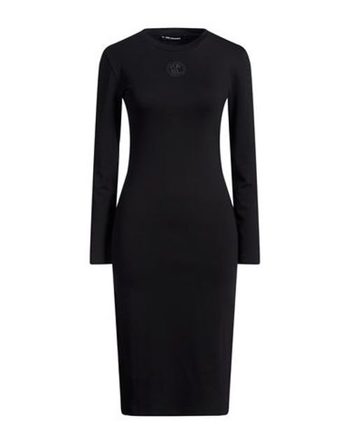 Woman Midi dress Black Size S Cotton