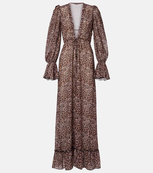 Berta leopard-print beach cover-up