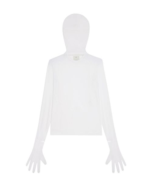 Top in jersey with gloves and balaclava