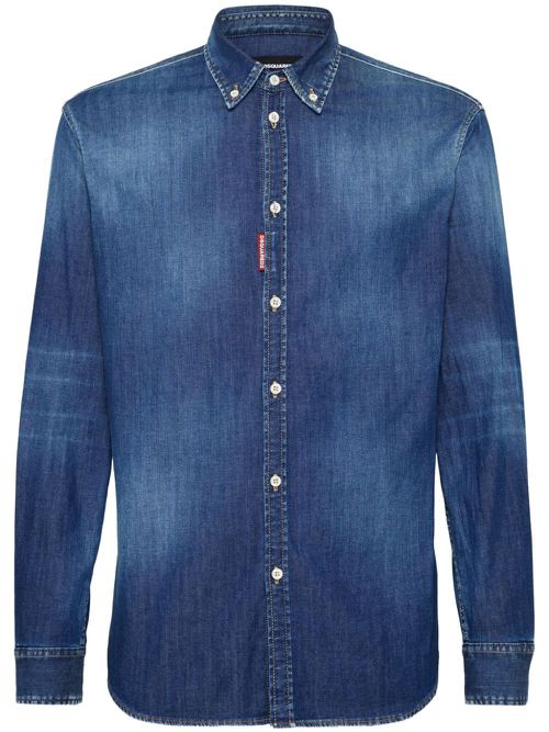 Dark-wash relaxed shirt - Blue