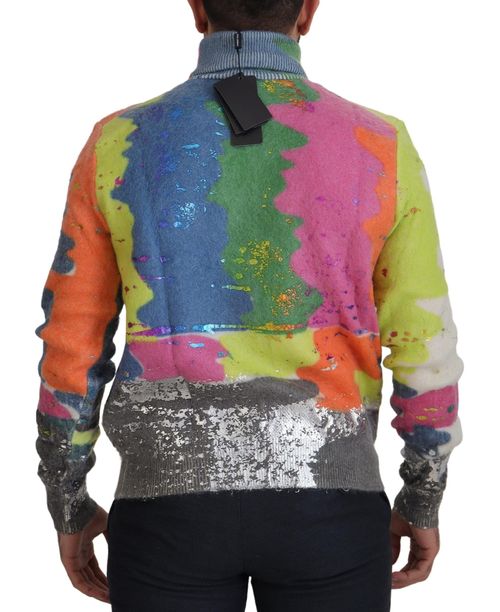 Multicolor Mohair Turtleneck Sweater — Multicolor