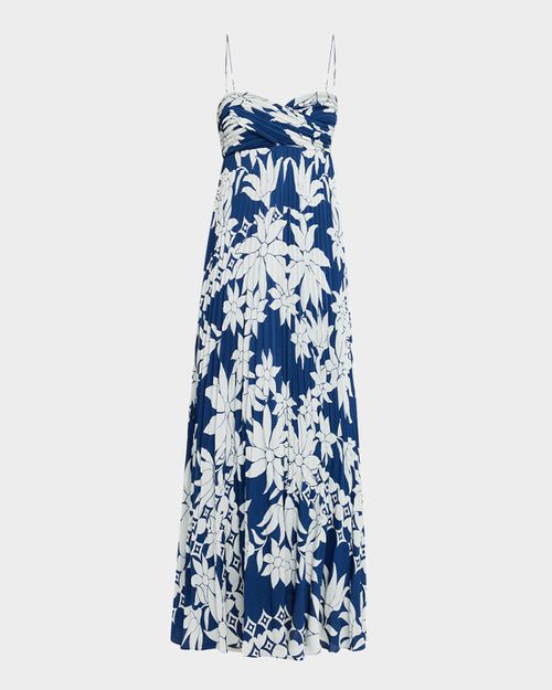 knee length dresses for ladies Fritillaria Floral Maxi Dress Mint Purple Floral / M main image 1