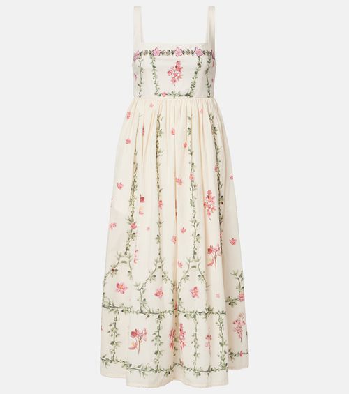 Barbara floral cotton midi dress