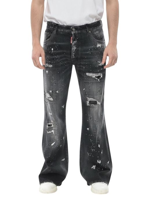 Grey Flared Mid Rise Jeans