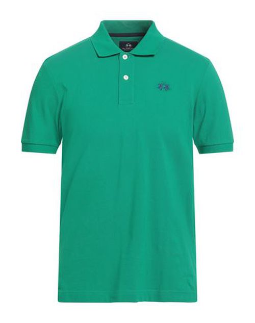 La Martina Man Polo shirt Emerald green Size M Cotton