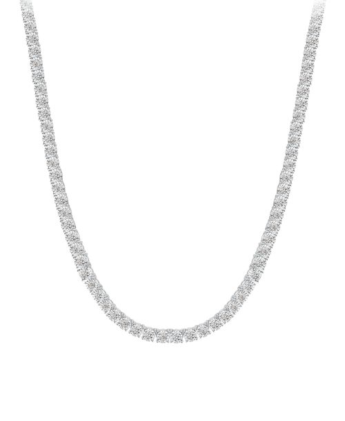 "Men's Diamond 24"" Tennis Necklace (8 ct. t.w.) in 14k White Gold - White Gold"