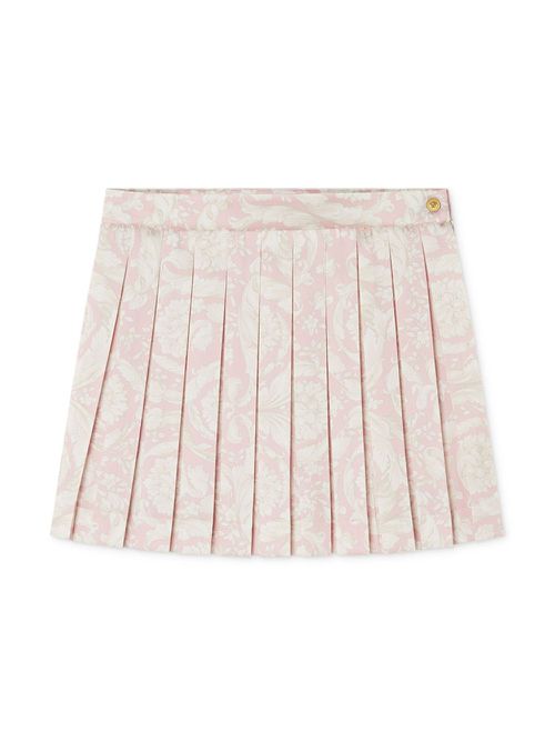 Barocco-print pleated skirt - Pink