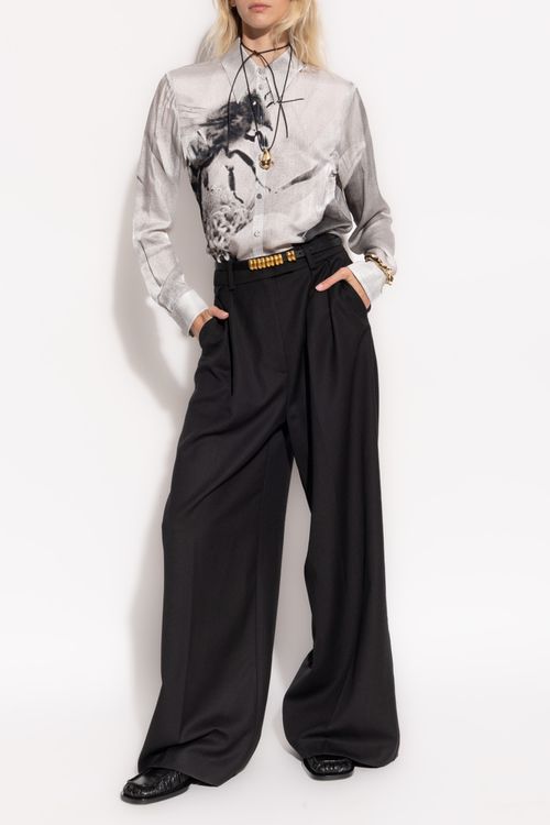 Shirt With Print, Women's, Grey