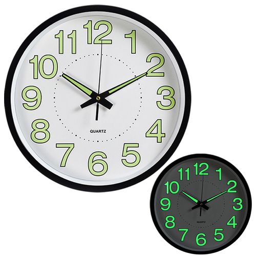 TEMU 12" Luminous Wall Clock Glow In The Dark Wall Clock Silent Quartz Wall Clocks Non Ticking Sweep Movement For Living Room, Bedroom, Kitchen