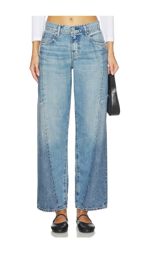 Moussy Vintage Micco Remake Wide Tapered Jeans in Blue. 30 also , 24, 25, 26, 27