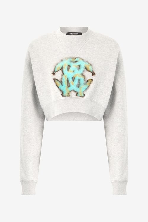Cropped Sweatshirt With Mirror Snake Monogram