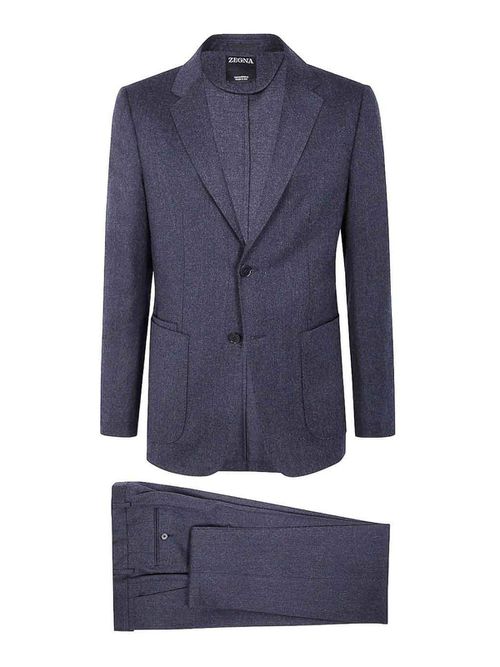 Wool suit with two button closure