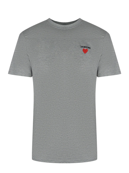 Love Moschino Small Logo Grey T-Shirt - Grey