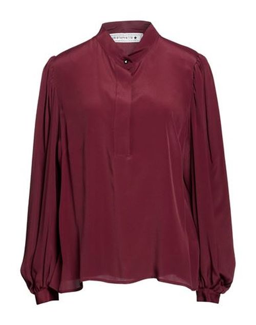Woman Top Burgundy Size 10 Acetate, Silk