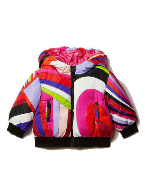 Iride-print puffer jacket - Pink
