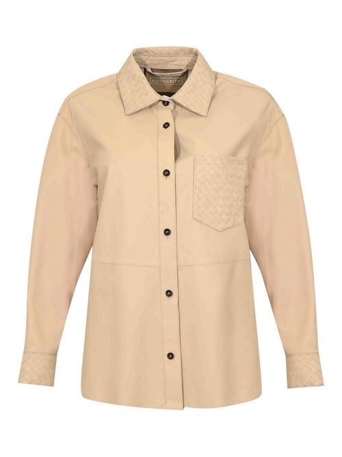 Essaouira Weaved Cream Leather Jacket
