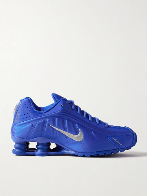 Shox R4 Satin And Mesh Sneakers - Blue