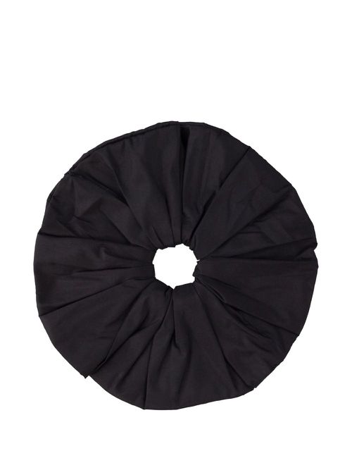 Dupion Frill scrunchie - Black