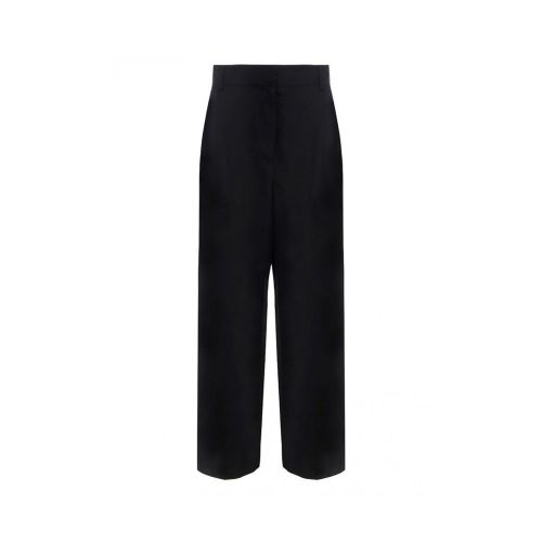 Silk and Linen Trousers — Black