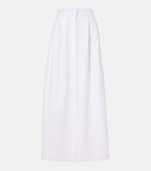 Cotton-blend gabardine maxi skirt