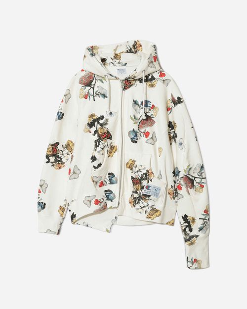 Women s Champion All-Over Print Fleece Zip Hoodie Ivory Base