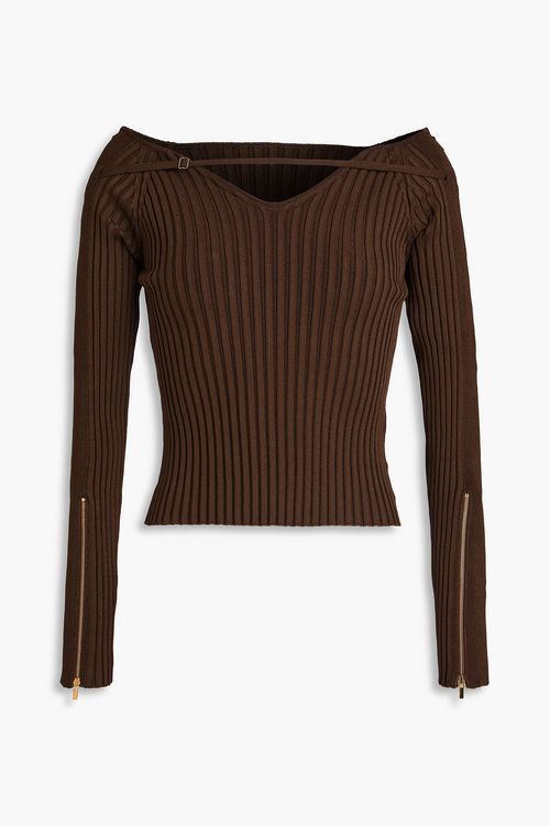Oro ribbed-knit sweater - Brown - FR 34