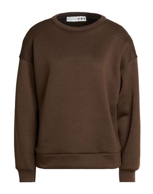 Woman Sweatshirt Chocolate brown Size M Polyester