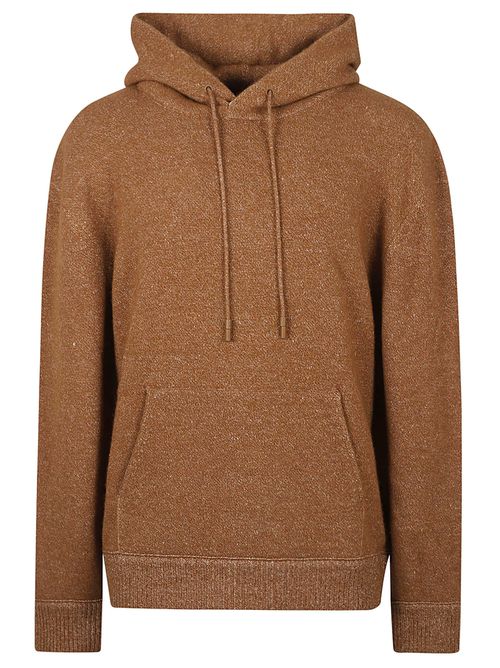 Drawstring Hood Ribbed Knit Hoodie