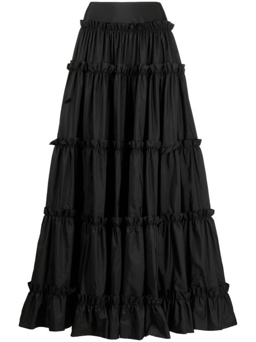 Ruffled maxi skirt - Black