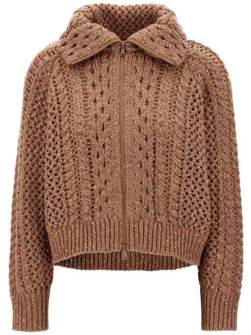 Cashmere-blend cardigan - Brown