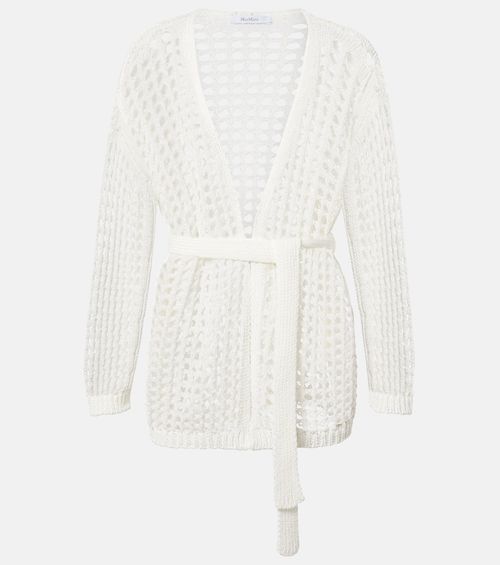 Gelo open-knit cotton wrap cardigan