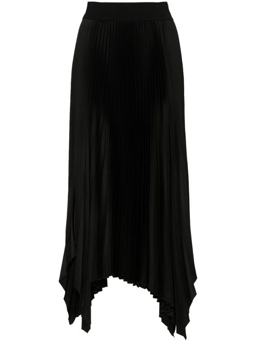 Ade asymmetric plissé skirt - Black