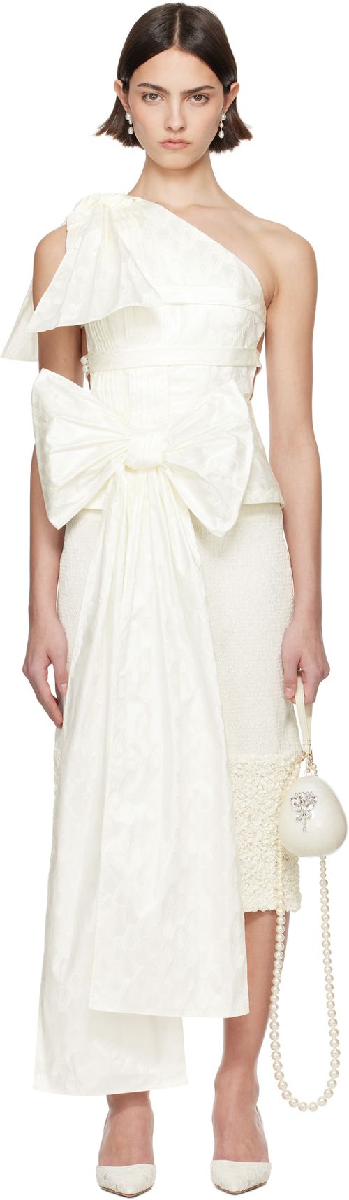 SUPER YAYA SSENSE Exclusive Bridal Capsule Beatrice Bow Top