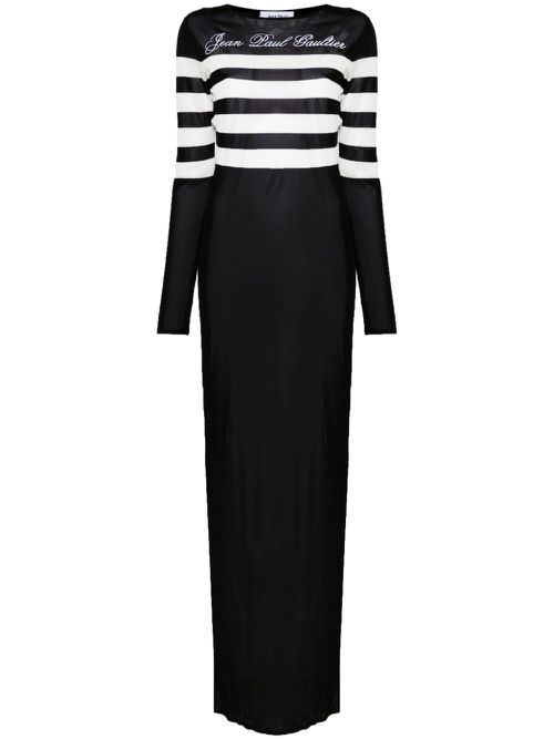Logo-embroidered maxi dress - Black