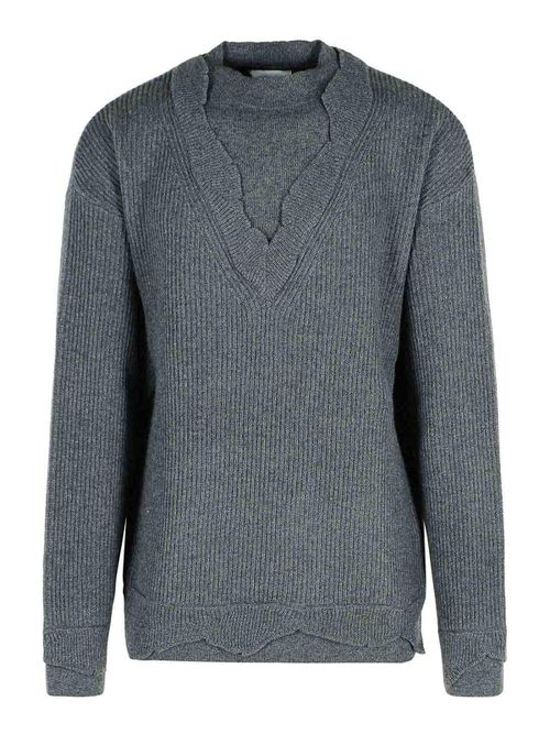 Grey Wool Blend Sweater