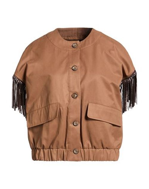 Woman Vest Camel Size M Cotton, Polyester, Polyamide
