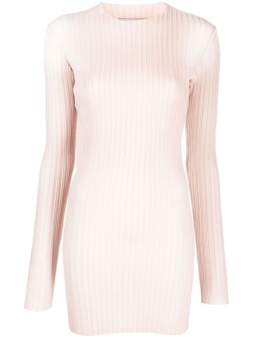 Pleated long-sleeved minidress - Pink