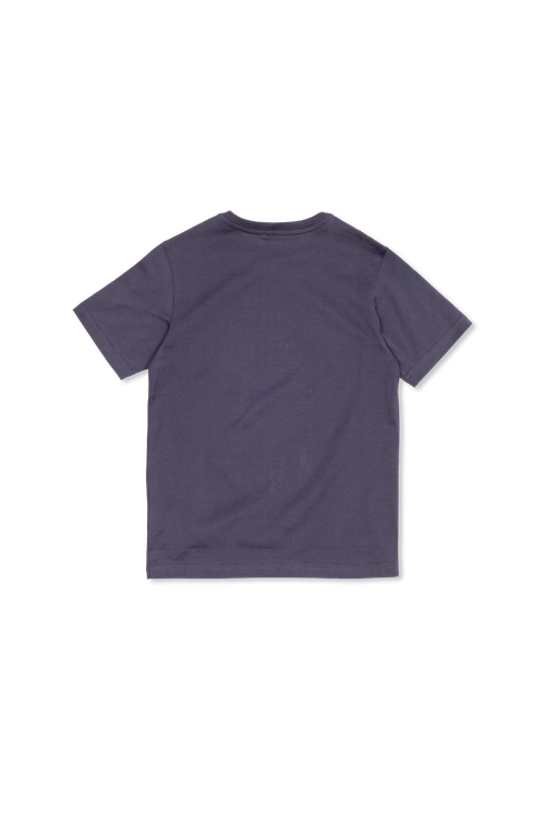 T-shirt With Velvety Logo, Unisex, Navy Blue